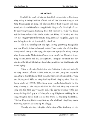 Vốn lưu động và một số biện pháp nhằm nâng cao hiệu quả sử dụng vốn lưu động tại công ty cổ phần đầu tư phát triển điện lực và hạ tầng việt nam pidi