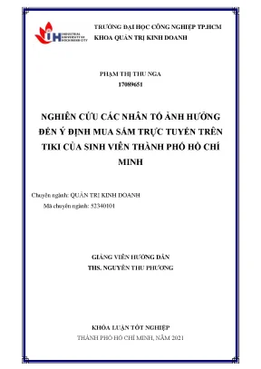 Nghiên cứu các nhân tố ảnh hưởng đến ý định mua sắm trực tuyến trên tiki của sinh viên thành phố hồ chí minh