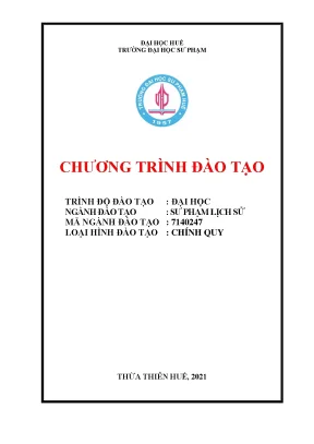 Chương trình đào tạo ngành sp lịch sử 2021
