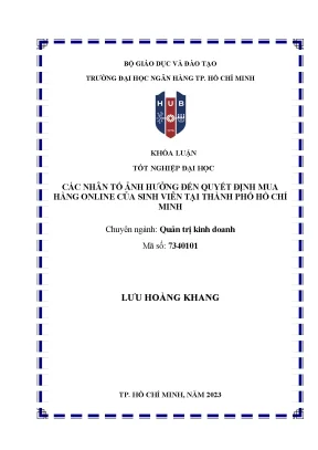 Các nhân tố ảnh hưởng đến quyết định mua hàng online của sinh viên tại tp hcm