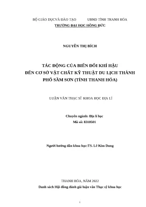 Luận văn tác động của biến đổi khí hậu đến cơ sở vật chất kỹ thuật du lịch thành phố sầm sơn tỉnh thanh hóa