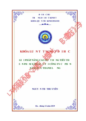 Giải pháp nâng cao hoạt động tiêu thụ sản phẩm xăng dầu tại công ty cổ phần xăng dầu thanh lương