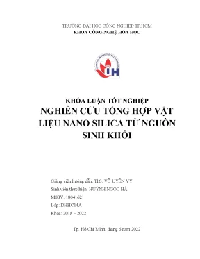 Nghiên cứu tổng hợp vật liệu nano silica từ nguồn sinh khối