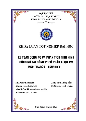 Kế toán công nợ và phân tích tình hình công nợ tại công ty cổ phần dược tw medipharco tenamyd