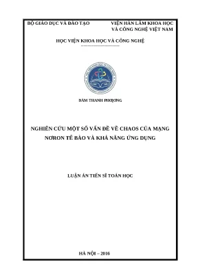 0872 nghiên cứu một số vấn đề về chaos của mạng noron tế bào và khả năng ứng dụng luận văn tốt nghiệp