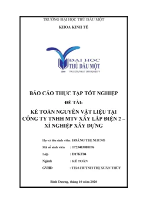 Khóa luận tốt nghiệp kế toán nguyên vật liệu của công ty tnhh một thành viên xây lắp điện 2 xí nghiệp xây dựng
