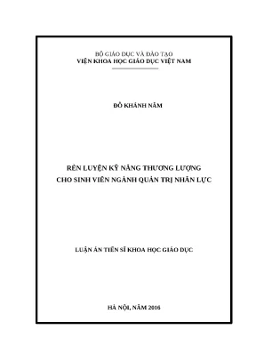 Luận án rèn luyện kỹ năng thương lượng cho sinh viên ngành quản trị nhân lực