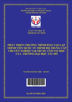 Phát triển chương trình đào tạo lập trình viên quốc tế trình độ trung cấp chuyên nghiệp tại trung tâm tin học của trường đại học tây đô