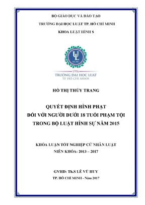 Quyết định hình phạt đối với người dưới 18 tuổi phạm tội trong bộ luật hình sự 2015