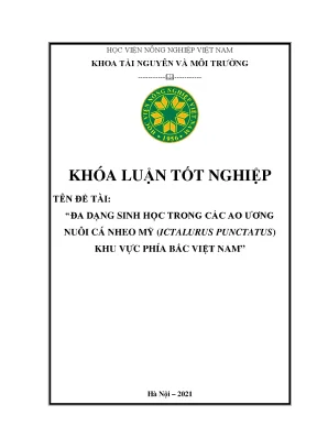 Đa dạng sinh học trong ao ương nuôi cá nheo mỹ ictalurus punctatus khu vực phía bắc việt nam