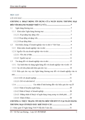 Thực trạng chất lượng tín dụng đối với các doanh nghiệp nhỏ và vừa tại ngân hàng tmcp dầu khí toàn cầu chi nhánh ba đình