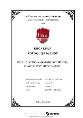 Phân tích và định giá cổ phiếu tracủa công ty cổ phần traphaco