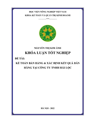 Kế toán bán hàng xác định kết quả bán hàng tại công ty tnhh hải lộc