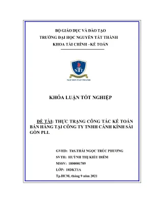 Thực trạng công tác kế toán bán hàng tại công ty tnhh cánh kính sài gòn pll