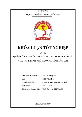 Quản lý nhà nước đối với doanh nghiệp nhỏ và vừa tại thành phố lào cai tỉnh lào cai