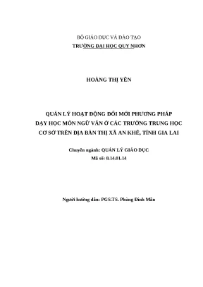 0468 quản lý hoạt động đổi mới phương pháp dạy học môn ngữ văn ở các trường trung học cơ sở trên địa bàn thị xã an khê tỉnh gia lai luận văn tốt nghiệp