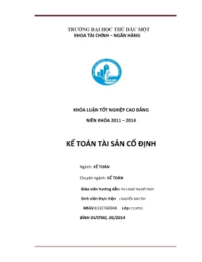 Khoá luận tốt nghiệp kế toán tài sản cố định