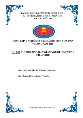 Tín ngưỡng dân gian người hoa vùng châu đốc công trình nghiên cứu khoa học sinh viên giải ba cấp trường