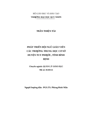 0630 phát triển đội ngũ giáo viên các trường trung học cơ sở huyện tuy phước tỉnh bình định luận văn tốt nghiệp