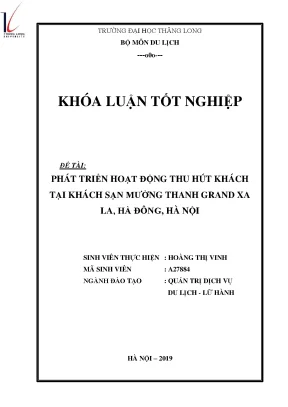 Phát triển hoạt động thu hút khách tại khách sạn mường thanh grand xa la hà đông hà nội