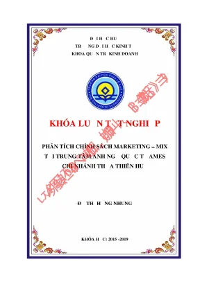 Phân tích chính sách marketing mix tại trung tâm anh ngữ quốc tế ames chi nhánh thừa thiên huế