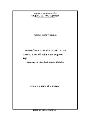 Xu hướng cách tân nghệ thuật trong thơ nữ việt tên đề tài luận án tiến sĩnam đương đại qua sáng tác của một số nhà thơ tiêu biểu
