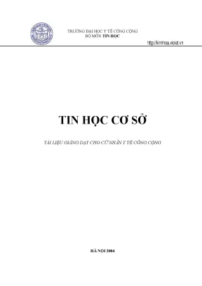 Giáo trình tin học cơ sở phần trường đh y tế công cộng