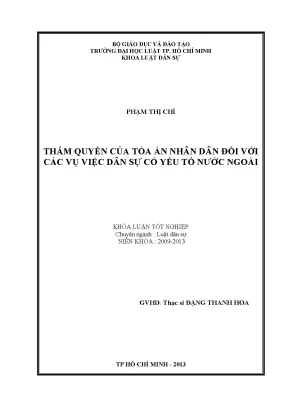 Thẩm quyền của tòa án nhân dân đối với các vụ việc dân sự có yếu tố nước ngoài