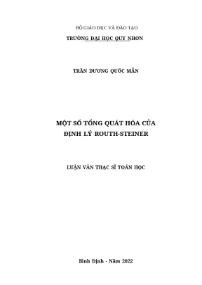 1152 một số tổng quát hóa của định lý routh steiner luận văn tốt nghiệp