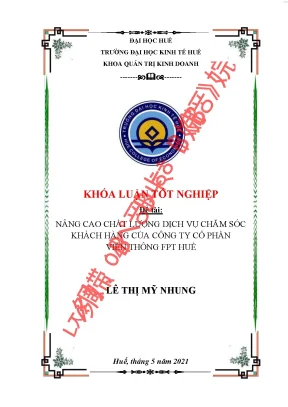 Nâng cao chất lượng dịch vụ chăm sóc khách hàng tại công ty cổ phần viễn thông fpt chi nhánh huế 2