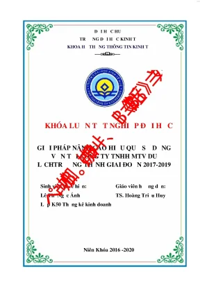 Giải pháp nâng cao hiệu quả sử dụng vốn tại công ty tnhh mtv du lịchtrường thịnh giai đoạn 2017 2019