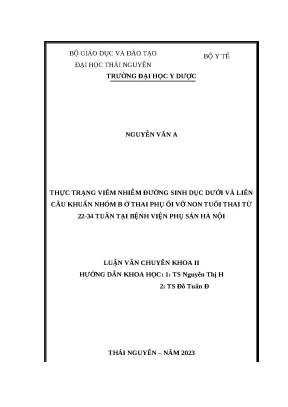 Luận văn bác sĩ chuyên khoa 2