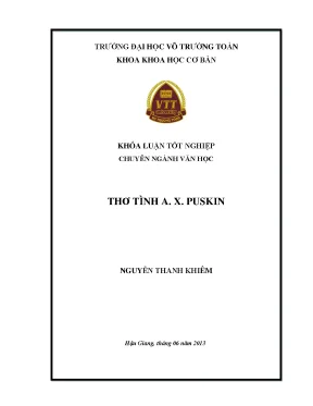 Khóa luận tốt nghiệp văn học thơ tình a x puskin