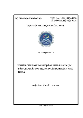 0874 nghiên cứu một số phương pháp phân cụm bán giám sát mờ trong phân đoạn ảnh nha khoa luận văn tốt nghiệp