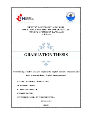 Will listening to native speakers improve the english learners awareness and their pronunciation of english linking sounds graduation thesis faculty of foreign languages