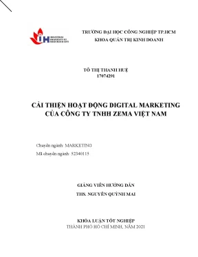 Cải thiện hoạt động digital marketing của công ty tnhh zema việt nam