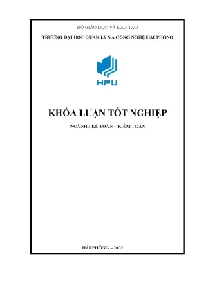 Khóa luận tốt nghiệp hoàn thiện công tác kế toán vốn bằng tiền tại công ty cổ phần hóa chất hải hà