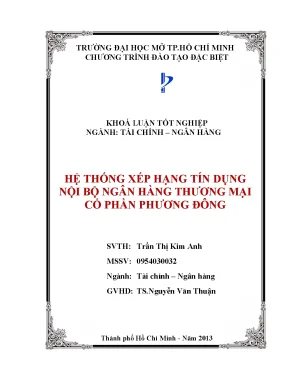 Hệ thống xếp hạn tín dụng nội bộ ngân hàng thương mại cổ phần phương đông