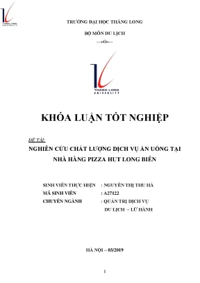 Nghiên cứu chất lượng dịch vụ ăn uống tại nhà hàng pizza hut long biên