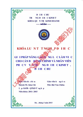 Giải pháp nâng cao động lực làm việc cho cán bộ hành chính và nhân viên phục vụ tại trường đại học kinh tế đại học huế