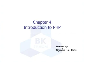 Chapter 4 introduction to php