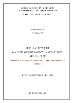 Khóa luận xây dựng website bán mỹ phẩm và khuyến nghị sản phẩm