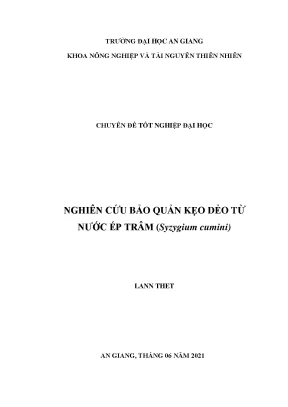 Nghiên cứu bảo quản kẹo dẻo từ nước ép trâm syzygium cumini
