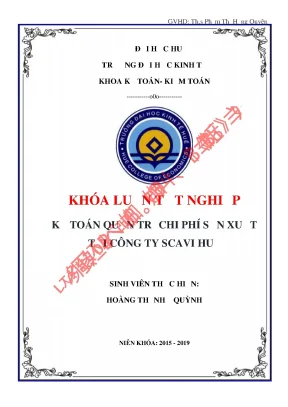 Kế toán quản trị chi phí sản xuất tại công ty scavi huế