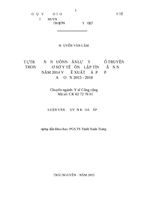 Luận văn thực trạng nguồn nhân lực y học cổ truyền trong các cơ sở y tế công lập tỉnh bắc ninh năm 2014 và đề xuất giải pháp giai đoạn 2015 2018