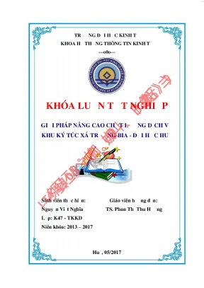 Giải pháp nâng cao chất lượng dịch vụ khu ký túc xá trường bia đại học huế
