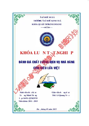 Đánh giá chất lượng dịch vụ nhà hàng cơm niêu lửa việt