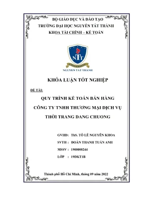 Quy trình kế toán bán hàng công ty tnhh thương mại dịch vụ thời trang dang chuong