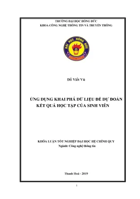 Ứng dụng khai phá dữ liệu để dự đoán kết quả học tập của sinh viên