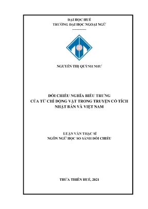 Đối chiếu nghĩa biểu trưng của các từ chỉ động vật trong truyện cổ tích nhật bản và việt nam
